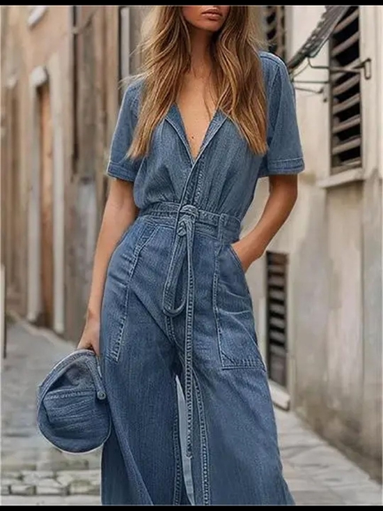 Design Lab Lord & Taylor Pants - Design Lab Lord & Taylor Denim Blue Jumpsuit